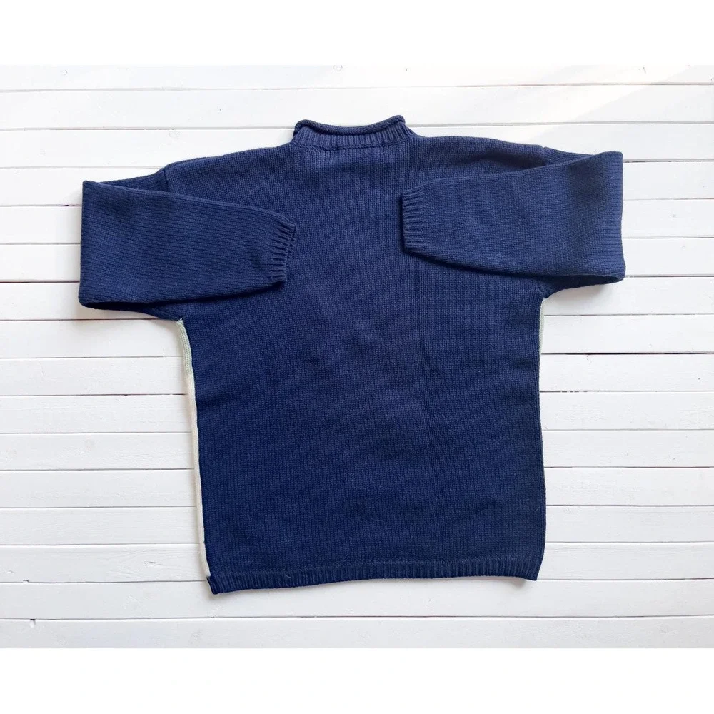 vtg Karen Scott ice skating hand knit Christmas wool sweater size L‎